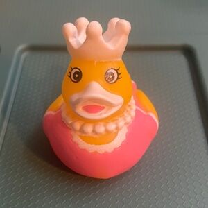 Yellow and Pink Rubber Duck with Crown